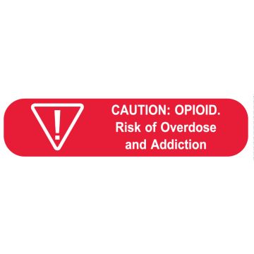 CAUTION OPIOID, Medication Instruction Label, 1-5/8" x 3/8"