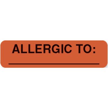 Allergy Alert Label, 1-1/4" x 5/16"