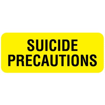 Suicide Precautions Label, 2-1/4" x 7/8"