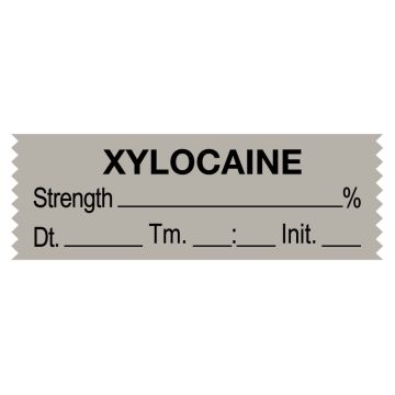 Anesthesia Tape, Xylocaine %  Date Time Initial, 1-1/2" x 1/2"