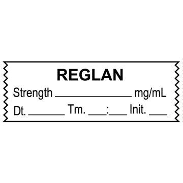 Anesthesia Tape, Reglan mg/mL, Date Time Initial, 1-1/2" x 1/2"