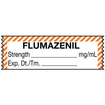 Anesthesia Tape, Flumazenil  mg/mL, Date Time Initial, 1-1/2" x 1/2"