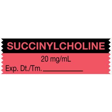 Anesthesia Label, Succinylcholine 20 mg/mL, 1-1/2" x 1/2"