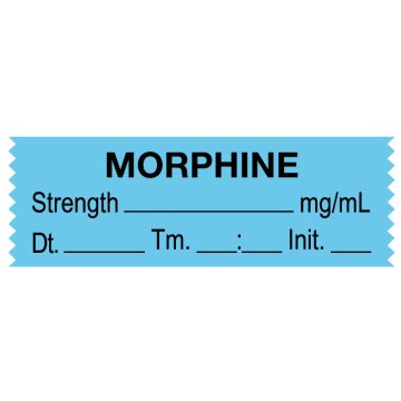 Anesthesia Tape, Morphine mg/mL, Date Time Initial, 1-1/2" x 1/2"