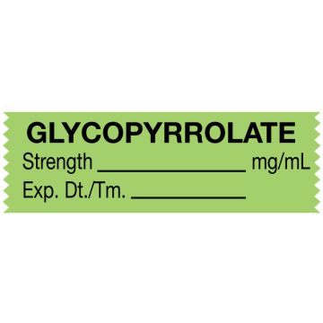 Anesthesia Tape, Glycopyrrolate mg/mL, 1-1/2" x 1/2"