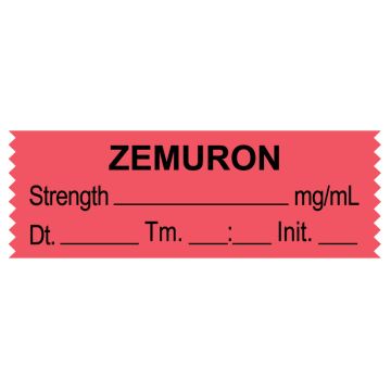 Anesthesia Tape,ZEMURON mg/mL, DTI 1-1/2" x 1/2"