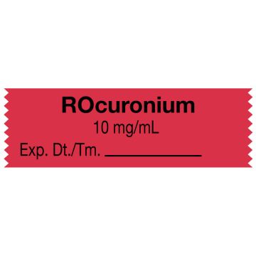 Anesthesia Tape, Rocuronium 10mg/mL, 1-1/2" x 1/2"