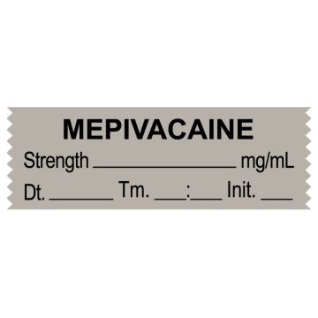 Anesthesia Tape, Mepivacaine mg/mL, Date Time Initial, 1-1/2" x 1/2"