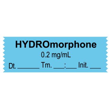 Anesthesia Tape, Hydromorphone   0.2 mg/mL, Date Time Initial, 1-1/2" x 1/2"