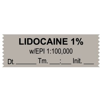 Anesthesia Tape, Lidocaine 1% W/Epi, Date Time Initial, 1-1/2" x 1/2"