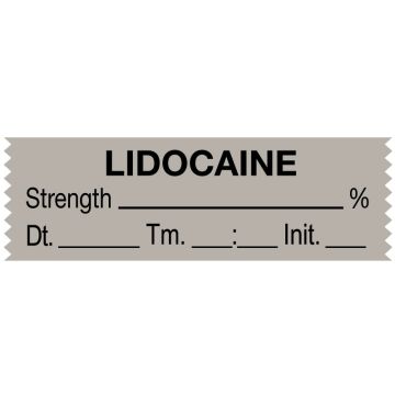 Anesthesia Tape, Lidocaine  %, Date Time Initial, 1-1/2" x 1/2"