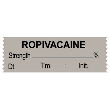 Anesthesia Tape, Ropivacaine %, Date Time Initial, 1-1/2" x 1/2"
