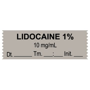 Anesthesia Tape, Lidocaine 1%  10 mg/mL, Date Time Initial, 1-1/2" x 1/2"