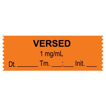 Anesthesia Tape, Versed 1 mg/mL, Date Time Initial, 1-1/2" x 1/2"