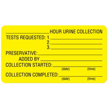 Urine Collection Label, 3" x 1-5/8"