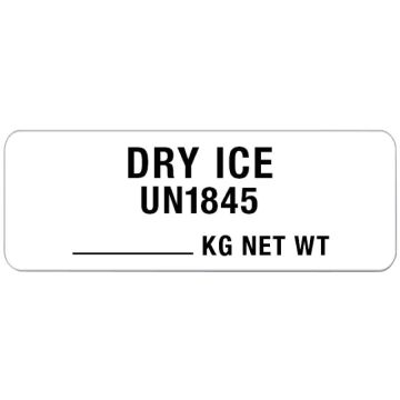 Dry Ice Shipping Label, 3" x 1-1/8"