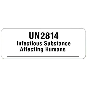 UN2814 Infectious Substance Label, 3" x 1-1/8"