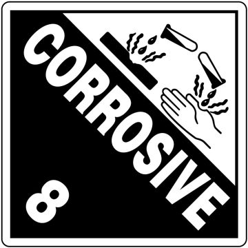 UN3389 Corrosive Shipping Label, 4" x 4"