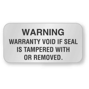 Silver Security Label, 1-1/2" x 3/4"