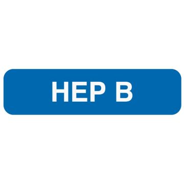 Vaccine Label, Hepatitis B, 1-1/4" x 5/16"
