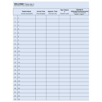 Duplicate Sign-In Sheet, 8-1/2" x 11"