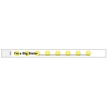 Tyvek Wristband,10"x3/4",Big Sister