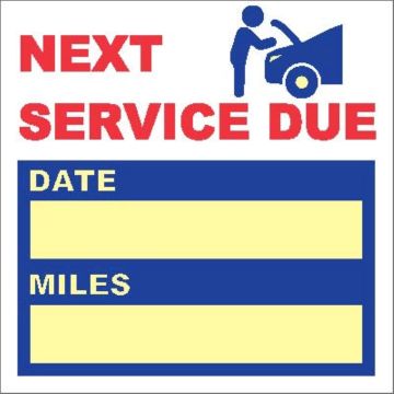 Oil Change Service Lable, 2" x 2"