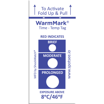 WarmMark Single-Use Temperature Indicator 8C/46F