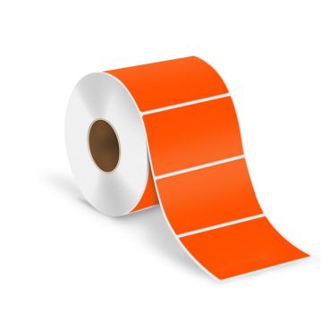 Thermal Transfer Labels, Orange Brite Labels, 4.0" x 3.0"