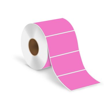 Thermal Transfer Labels, Pink Brite, 4.0" x 3.0"