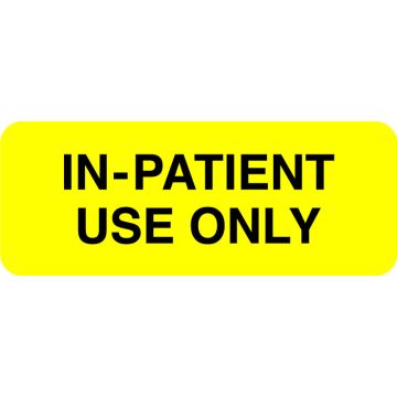 IN-PATIENT USE ONLY, 2-1/4" x 7/8"