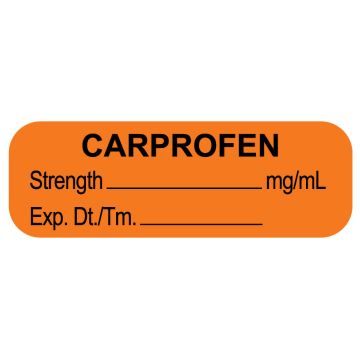 Anesthesia Label, Carprofen mg/mL, 1-1/2" x 1/2"