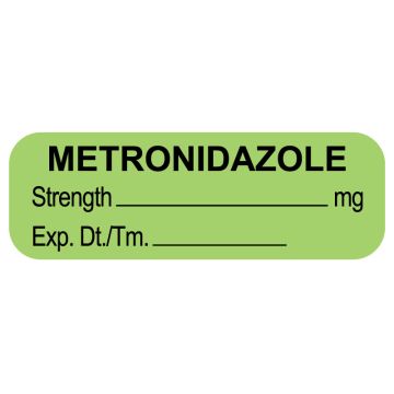 Anesthesia Label,Metronidazole mg, 1-1/2" x 1/2"