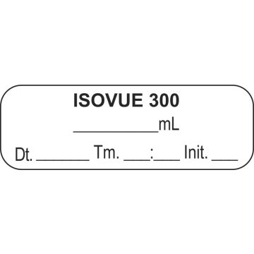 Anesthesia Label,Isovue 300  __ mL  Date Time Initial, 1-1/2" x 1/2"