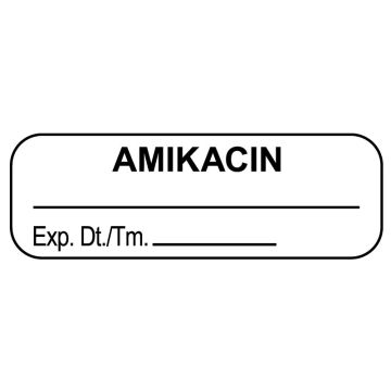 Anesthesia Labels, Amikacin mg/mL, 1-1/2" x 1/2"