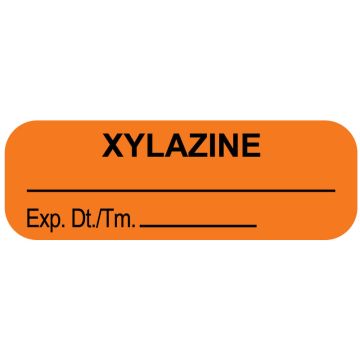 Anesthesia Labels, Xylazine, 1-1/2" x 1/2"
