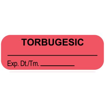Anesthesia Labels, Torbugesic, 1-1/2" x 1/2"