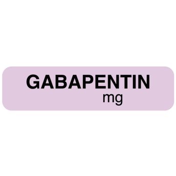 Drug Syringe Label, Gabapentin mg, 1-1/4" x 5/16"