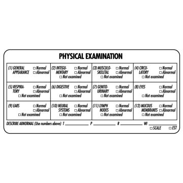 Examination Record Label, 4" x 1-7/8"