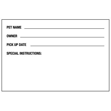 Vet Pet Owner, Boarding and Grooming Care Label, 4" x 2-5/8"