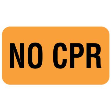 NO CPR, Communication Label, 1-5/8" x 7/8"