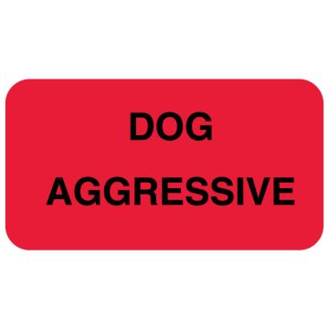 Dog Aggressive Communication Label, 1-5/8" x 7/8"
