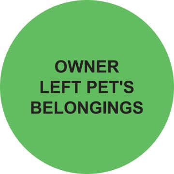 PET BELONGINGS, Boarding and Grooming Care Label, 2" x 2"