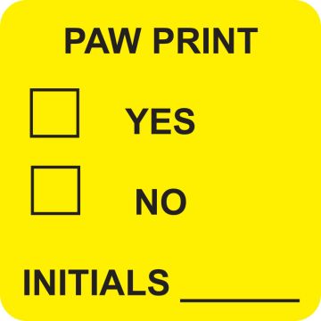 PAW PRINT, Authorization & Consent Label, 1-1/2" x 1-1/2"