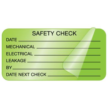 Check Date, Electrical Equipment Safety Label, 2" x 1"