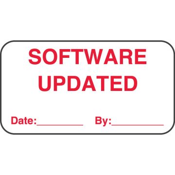 Software Updated, Equipment Service Label, 1-5/8" x 7/8"