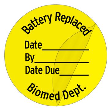 Battery Replaced Label,1" Dia