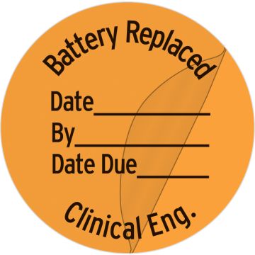 Battery Replaced Clinical Engineering Label