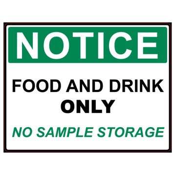 FOOD AND DRINK ONLY Storage Label, 4-1/2" x 5-1/2"