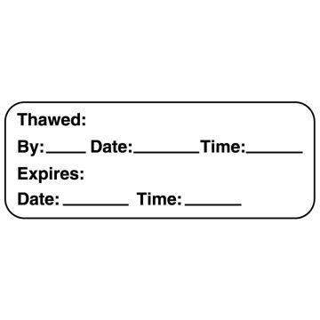 Thawed/Expiration Label